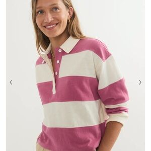 Striped Rugby Shirt in Red and White